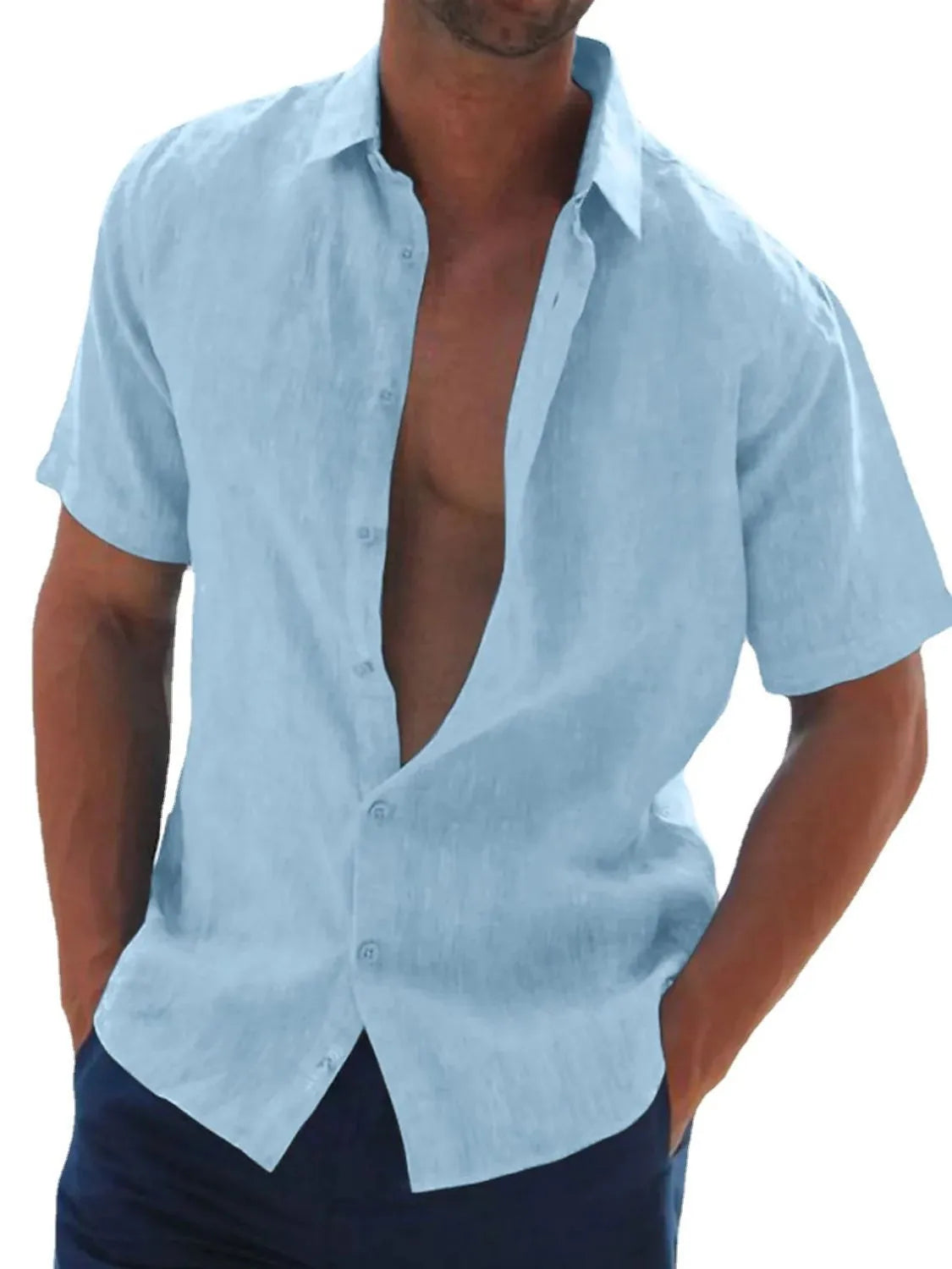 Men's Full Size Button Up Short Sleeve Shirt Plus Size - Tigbul's Variety Fashion Shop