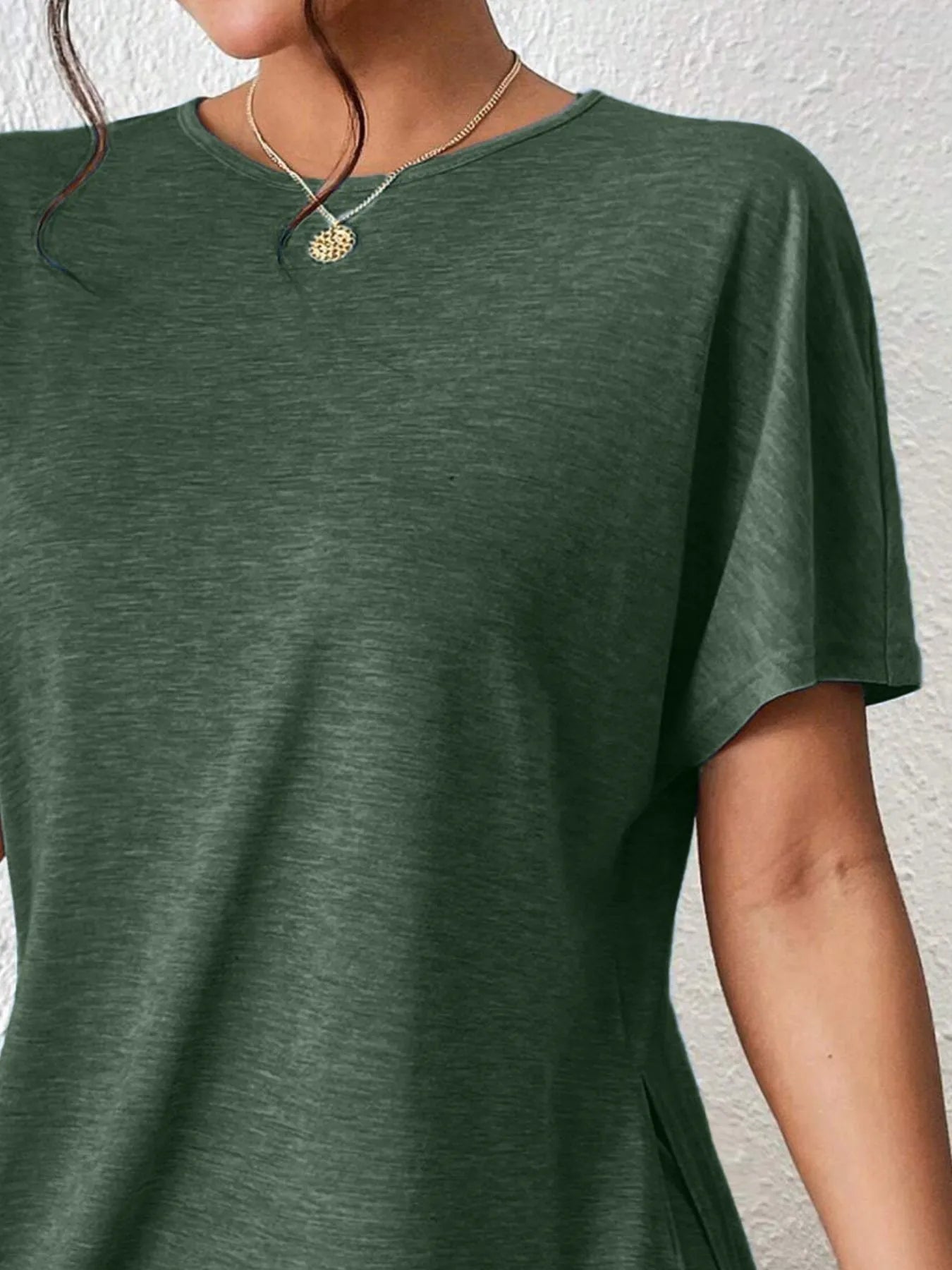 Casual Round Neck T-Shirt and Shorts Set - Tigbul's Variety Fashion Shop