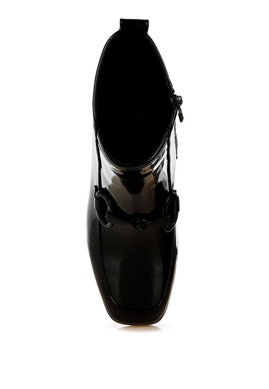Algol Textured Block Heel Ankle Boots - Tigbul's Variety Fashion Shop