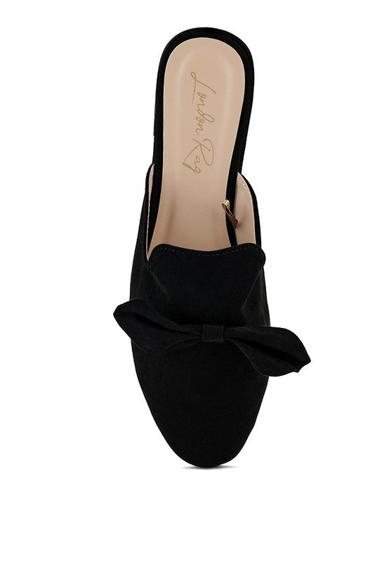 Casual Walking Mules Flats with Bow - Tigbul's Variety Fashion Shop