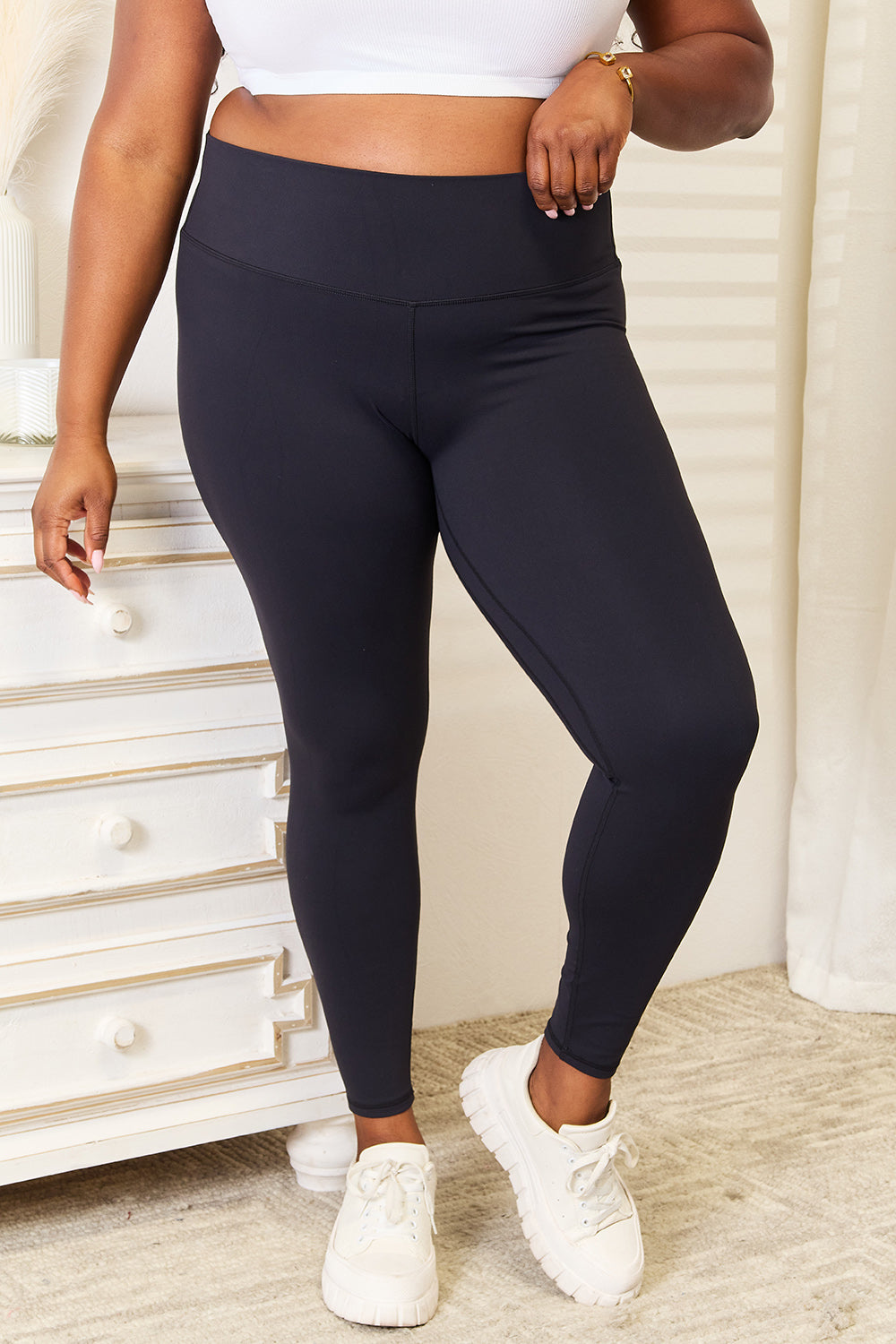 Double Take Wide Waistband Sports Leggings - Tigbul's Variety Fashion Shop