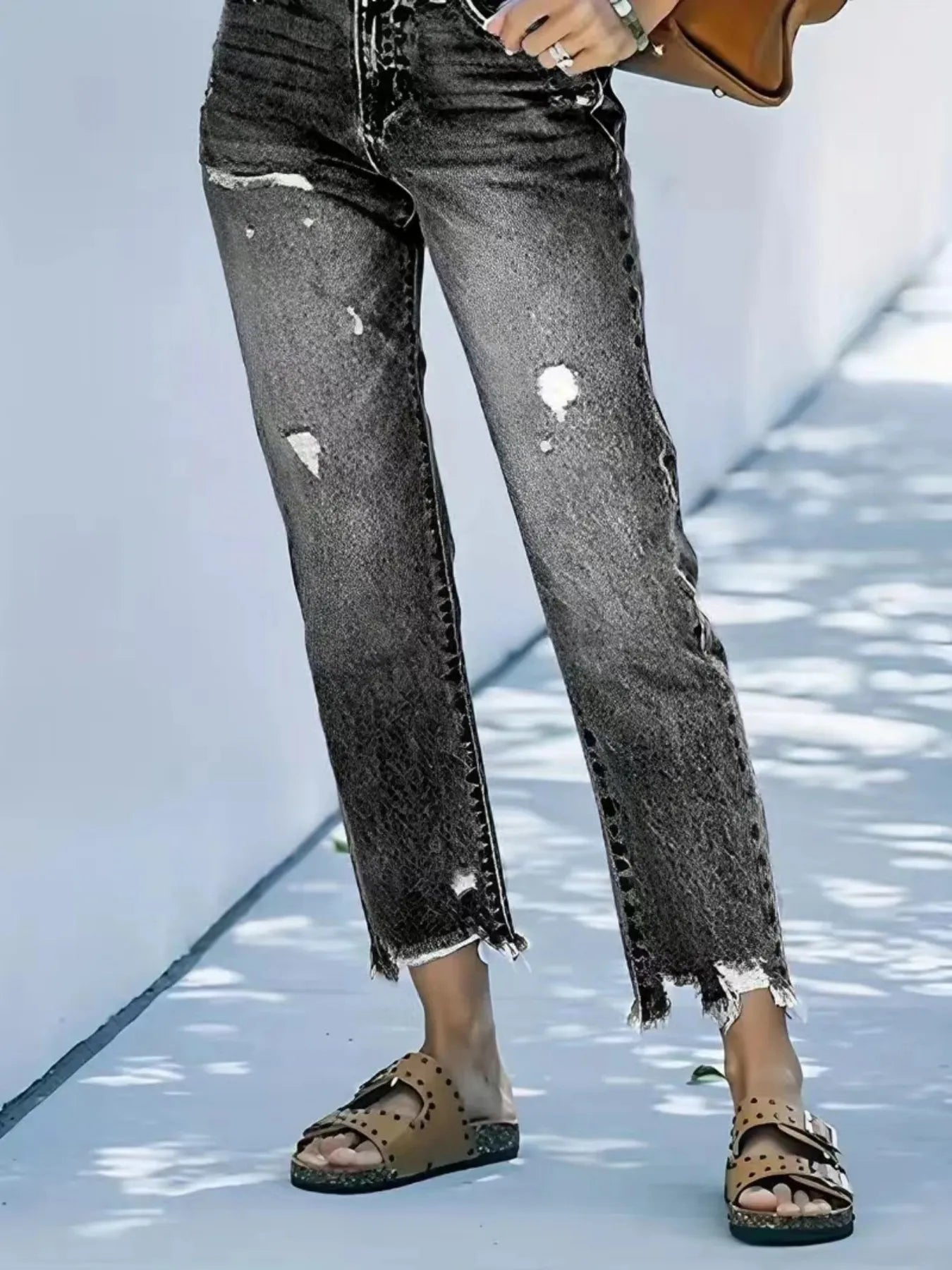 Distressed Straight Leg Jeans - Tigbul's Variety Fashion Shop