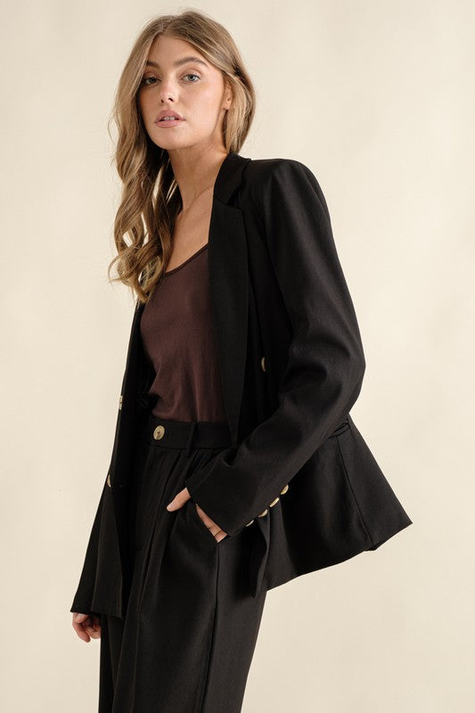 DOUBLE BUTTON BLAZER JACKET - Tigbul's Variety Fashion Shop