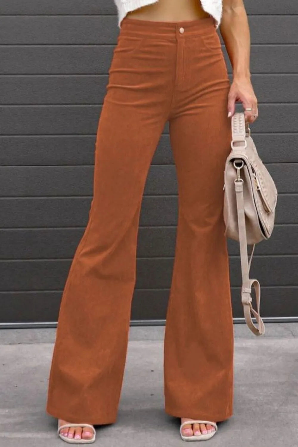 Full Size Hight Waist Bootcut Pants Plus Size - Tigbul's Variety Fashion Shop