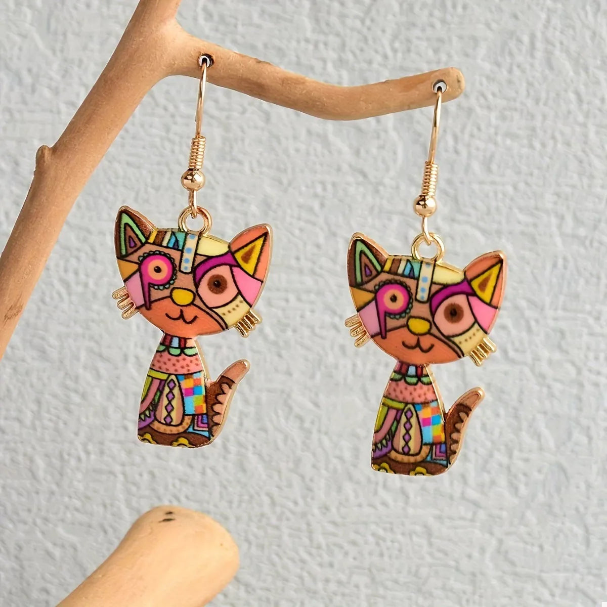 Colorful Cat Dangle Earrings - Tigbul's Variety Fashion Shop