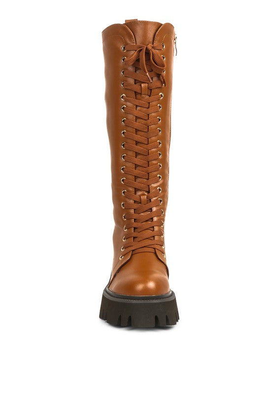 MAD MOOD CHUNKY WHITE LACE-UP ANKLE BOOT - Tigbul's Variety Fashion Shop