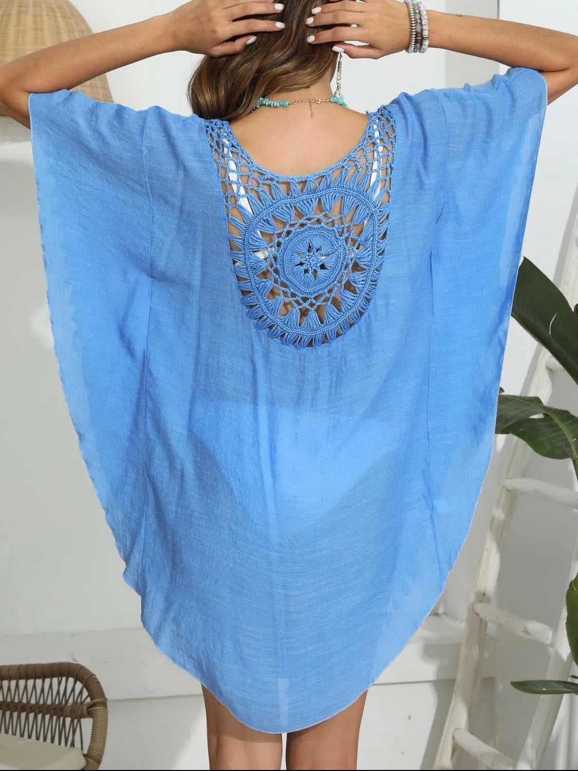 Tassel Crochet Round Neck Cover-Up - Tigbul's Variety Fashion Shop