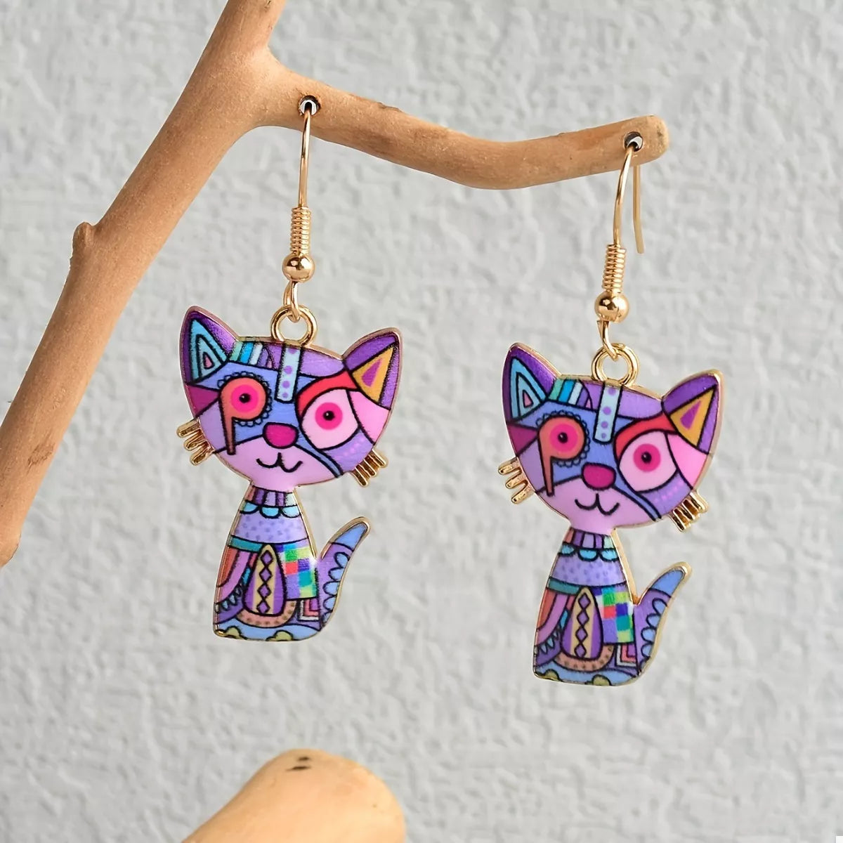 Colorful Cat Dangle Earrings - Tigbul's Variety Fashion Shop