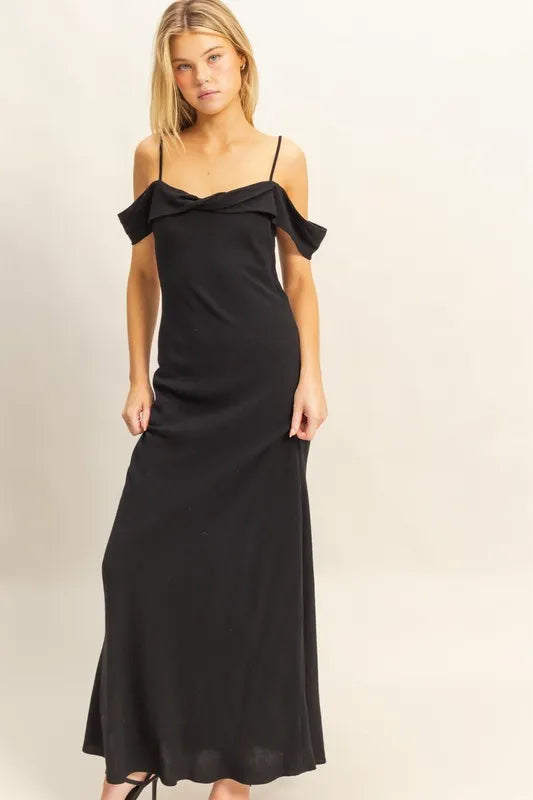 Black Flattering Fit Cami Maxi Dress - Tigbul's Variety Fashion Shop