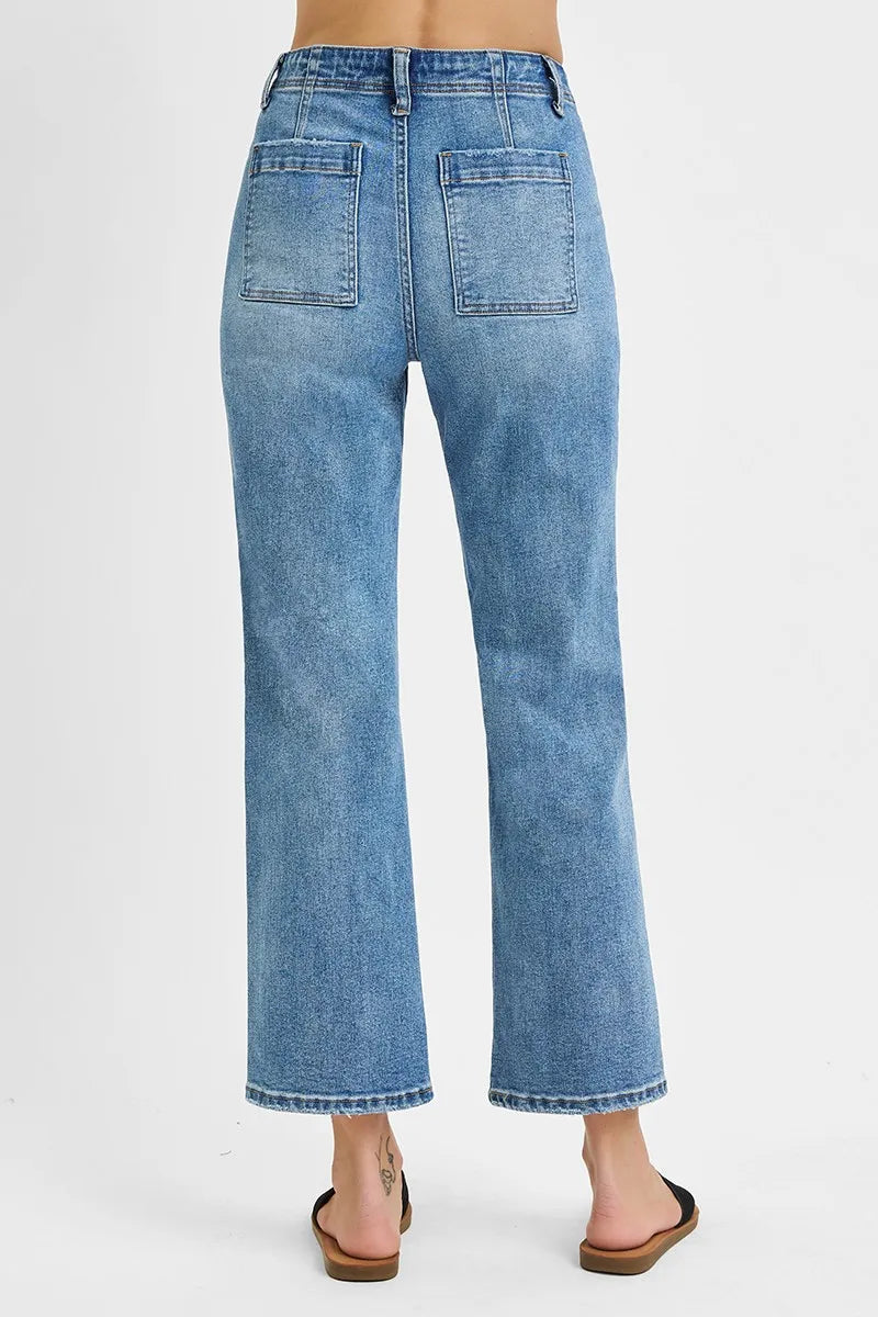 RISEN Full Size High Waisted Bootcut Cropped Jeans Plus Size - Tigbul's Variety Fashion Shop