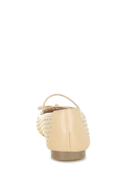 Omela Woven Bow Detail Ballerinas - Tigbul's Variety Fashion Shop