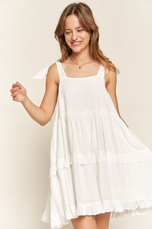 Square neck ruffle dress - Tigbul's Variety Fashion Shop