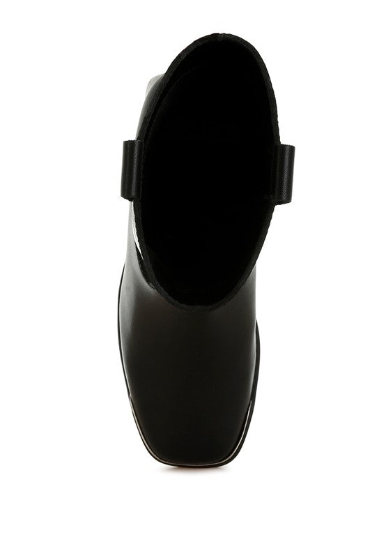 Iliad Genuine Leather Metallic Accent Ankle Boots - Tigbul's Variety Fashion Shop