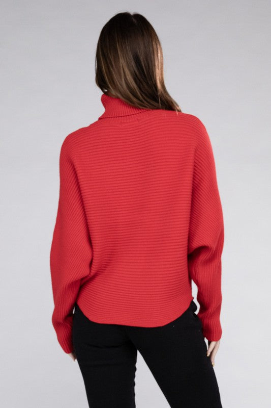 Viscose Dolman Sleeve Turtleneck Sweater - Tigbul's Variety Fashion Shop