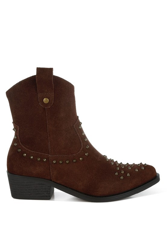 Hira Studs Embellished Cowboy Boots - Tigbul's Variety Fashion Shop