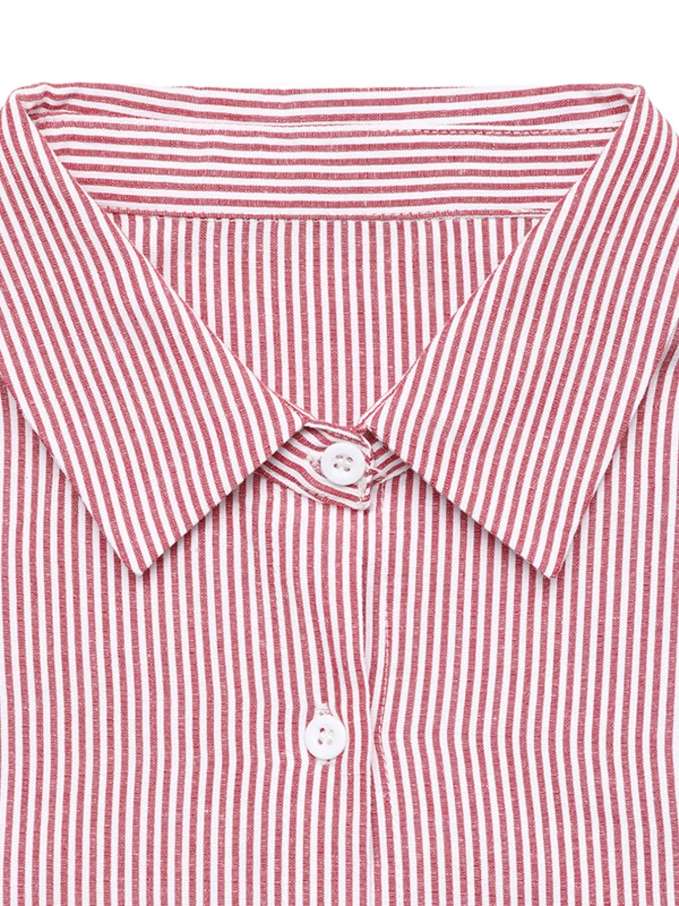 Striped Balloon Sleeve Button-Up Shirt - Tigbul's Variety Fashion Shop