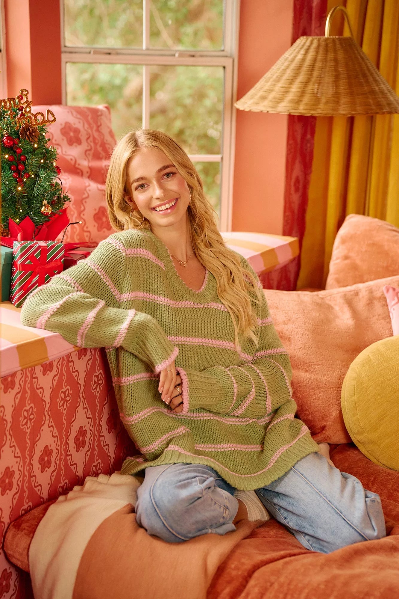 BiBi Striped Long Sleeve Sweater - Tigbul's Variety Fashion Shop