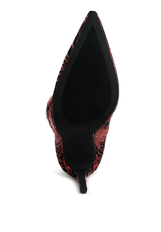 Oleander Sequin Embellished Stiletto Boots - Tigbul's Variety Fashion Shop