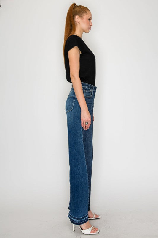 AT2005WDM - HIGH RISE FLARE JEANS - Tigbul's Variety Fashion Shop