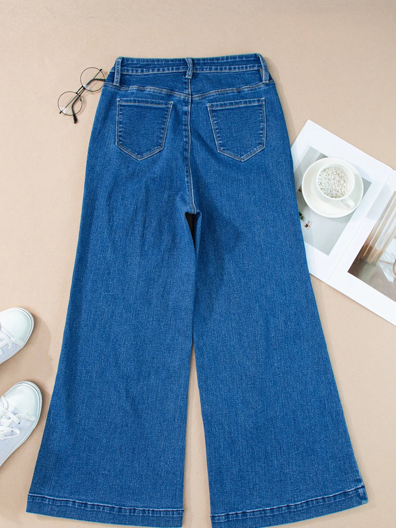 Seam Detail Flared Bottom Ankle Length Jeans - Tigbul's Variety Fashion Shop