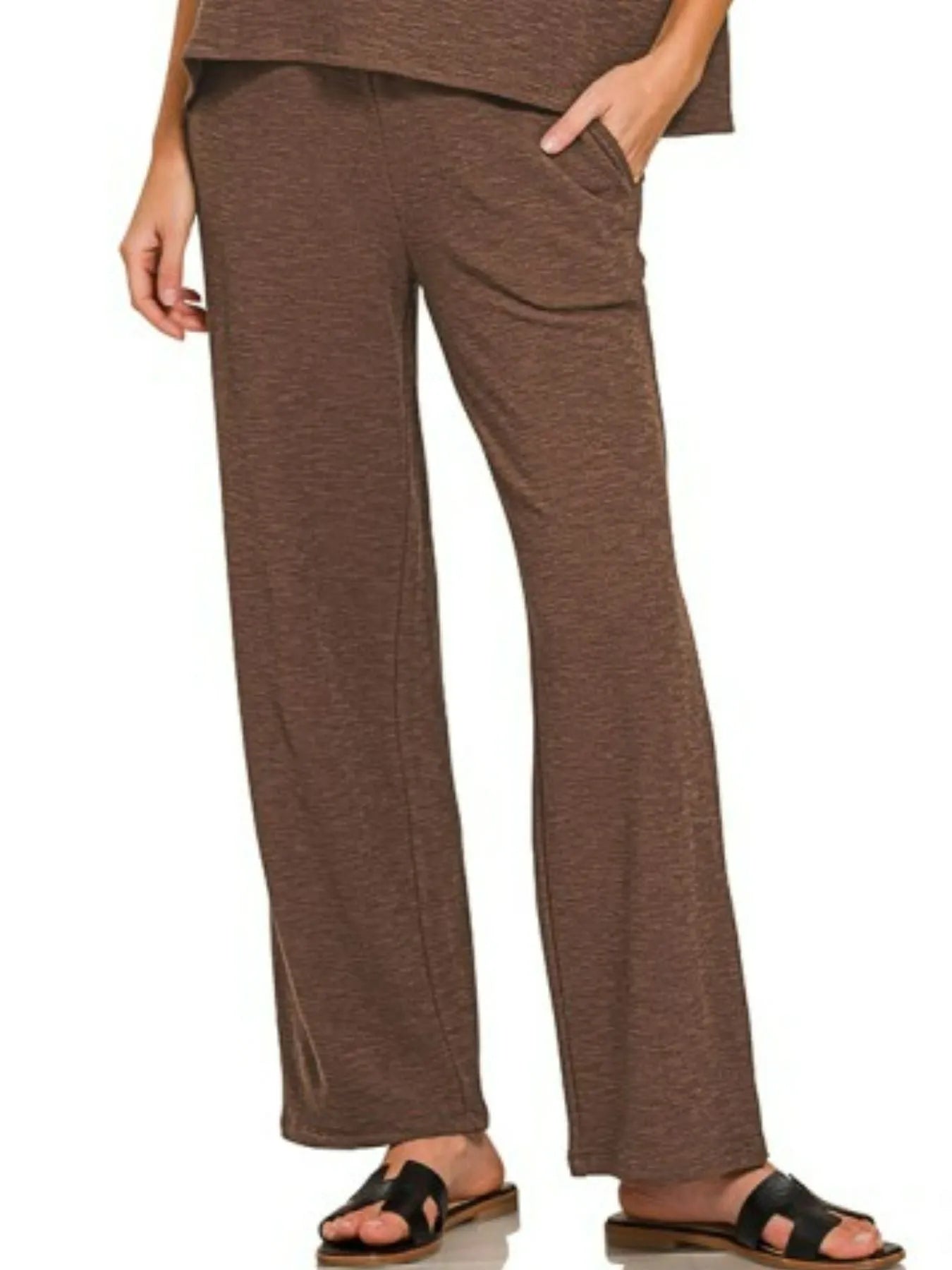 Zenana Slub Short Sleeve T-Shirt and Pants Set - Tigbul's Variety Fashion Shop