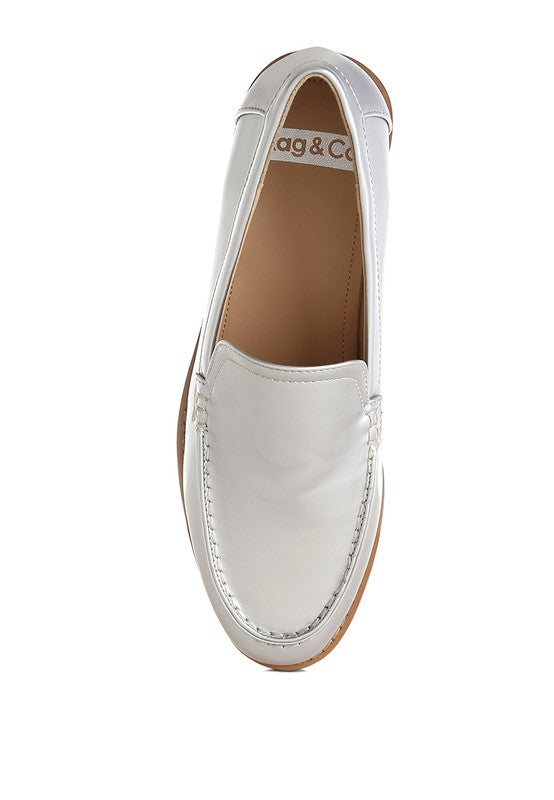 Corleone Pleather Stacked Heel Loafers - Tigbul's Variety Fashion Shop
