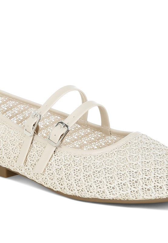 Warena Pin Buckle Strapped Ballerinas - Tigbul's Variety Fashion Shop