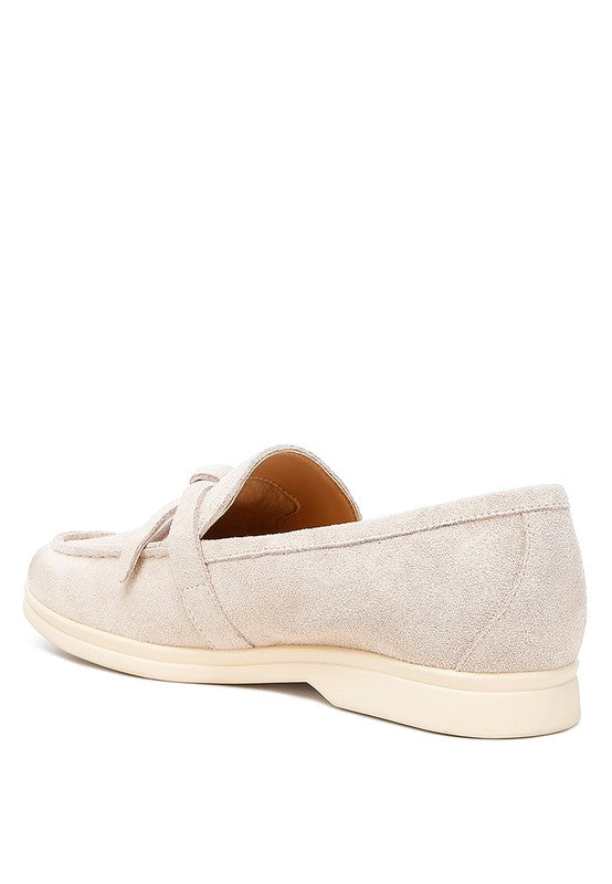 Nautica Genuine Suede Knot Detailed Loafers - Tigbul's Variety Fashion Shop