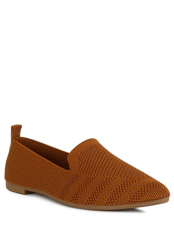 Akili Knit Textile Solid Flats - Tigbul's Variety Fashion Shop