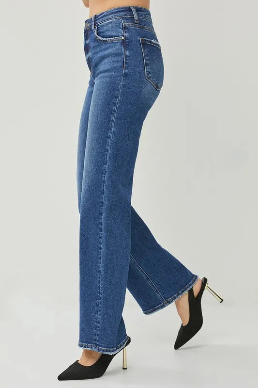 RISEN High Rise Straight Jeans - Tigbul's Variety Fashion Shop