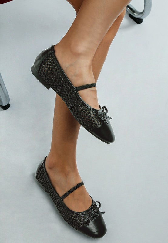 Omela Woven Bow Detail Ballerinas - Tigbul's Variety Fashion Shop