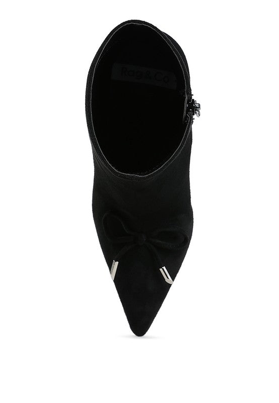 Dapers Bow Detail Ankle Boots - Tigbul's Variety Fashion Shop