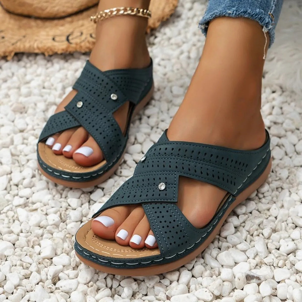 Open Toe Wedge Sandals - Tigbul's Variety Fashion Shop