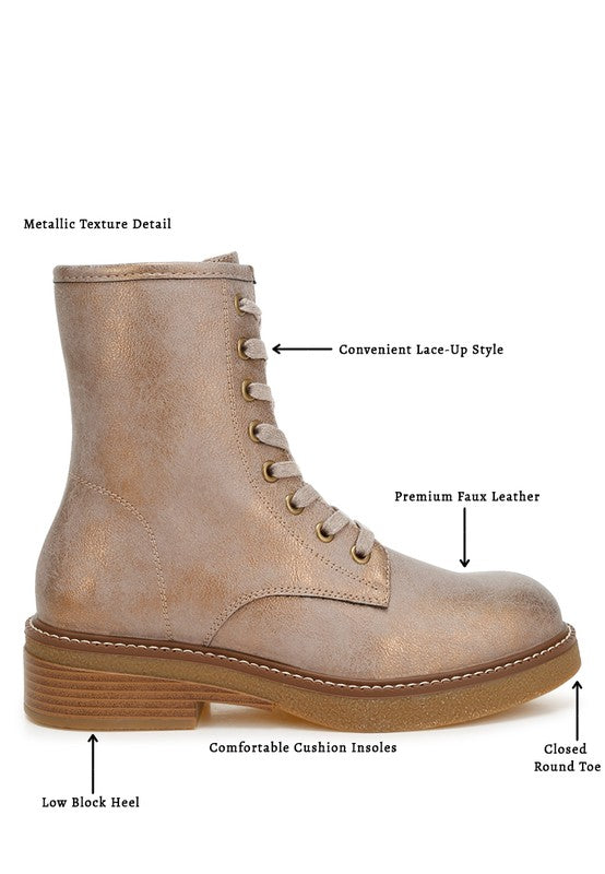 Clover Faux Leather Lace Up Boots - Tigbul's Variety Fashion Shop