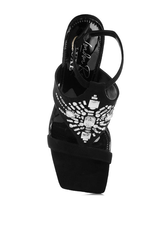 Warda Jeweled Shiny Stiletto Heels - Tigbul's Variety Fashion Shop