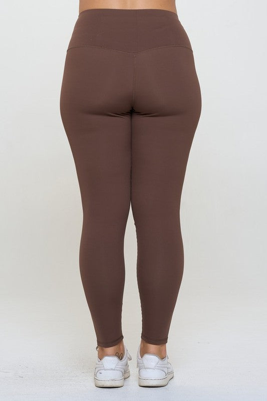 Brown Fleece Lined High Waisted Leggings - Tigbul's Variety Fashion Shop