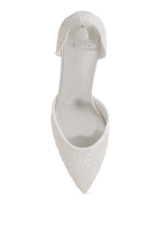 Laika Lace Kitten Heel Sandals - Tigbul's Variety Fashion Shop