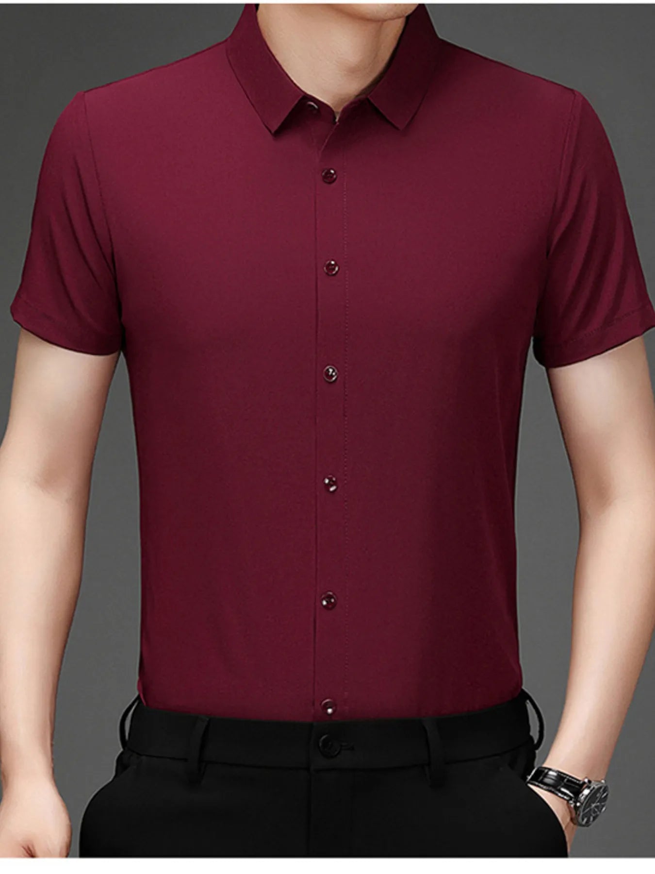 Men's Plus Size Button Up Short Sleeve Shirt - Tigbul's Variety Fashion Shop