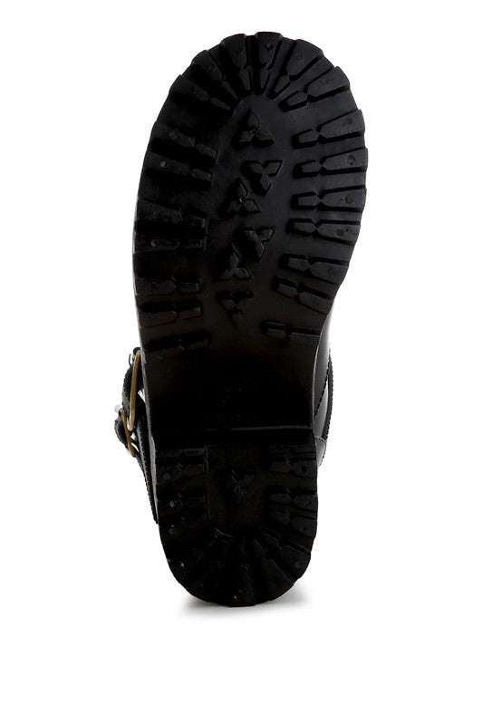 Anong Harness Detail Calf Boots - Tigbul's Variety Fashion Shop