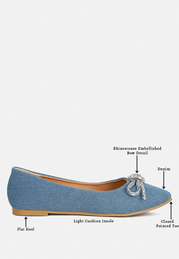 Ellerby Embellished Bow Detail Ballet Flats - Tigbul's Variety Fashion Shop