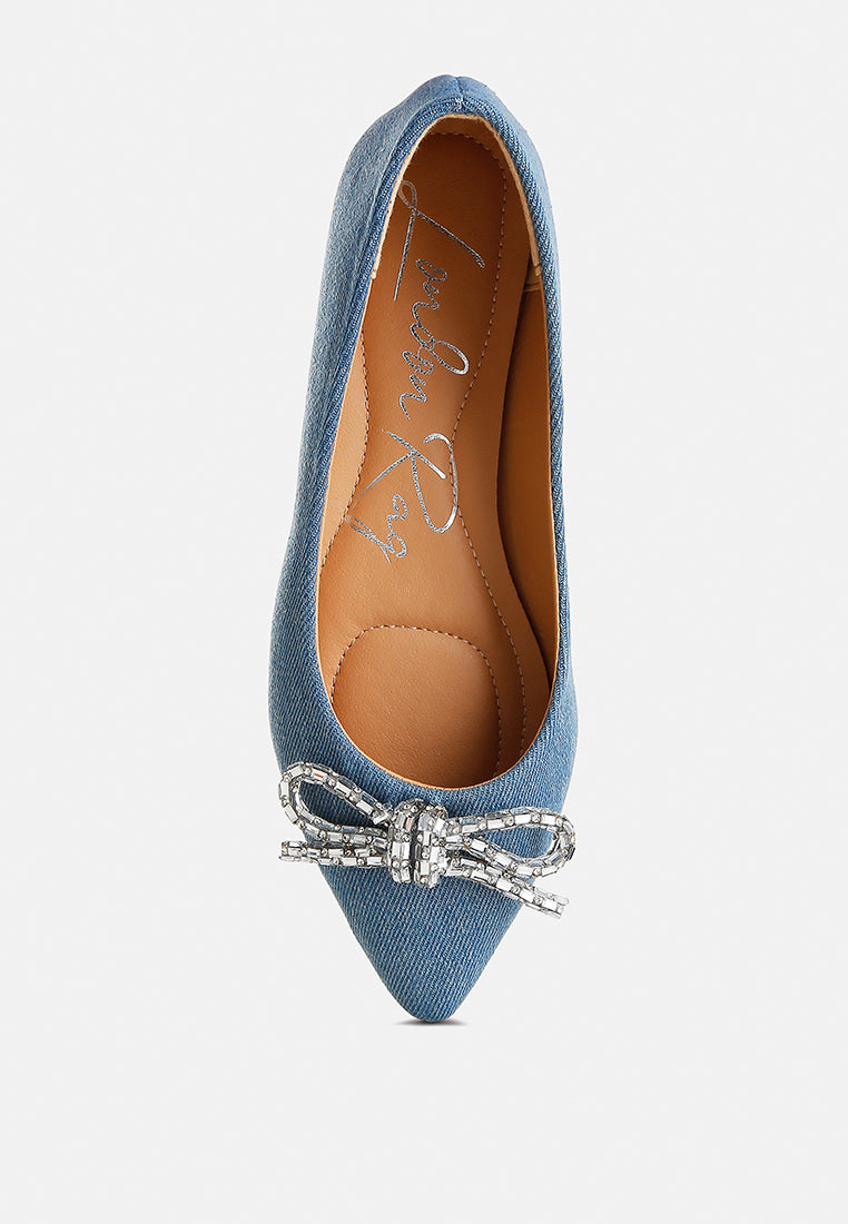 Ellerby Embellished Bow Detail Ballet Flats - Tigbul's Variety Fashion Shop