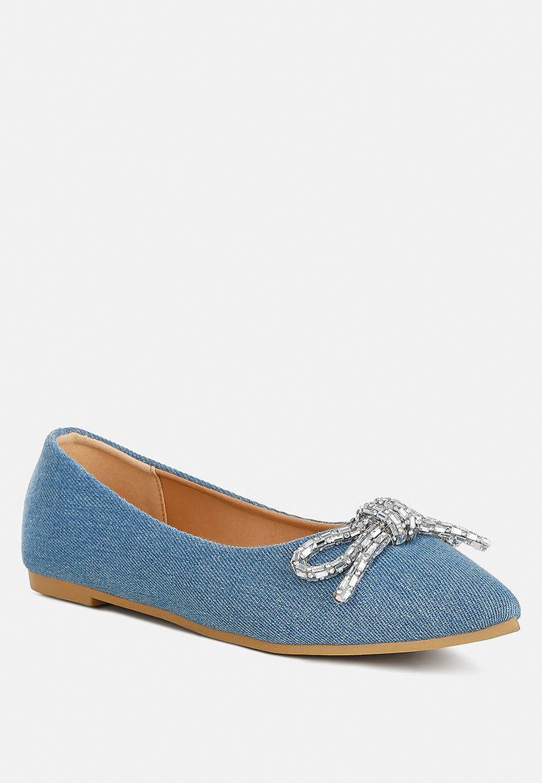 Ellerby Embellished Bow Detail Ballet Flats - Tigbul's Variety Fashion Shop