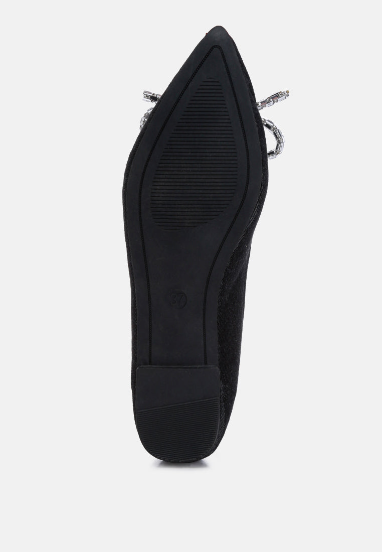Ellerby Embellished Bow Detail Ballet Flats - Tigbul's Variety Fashion Shop
