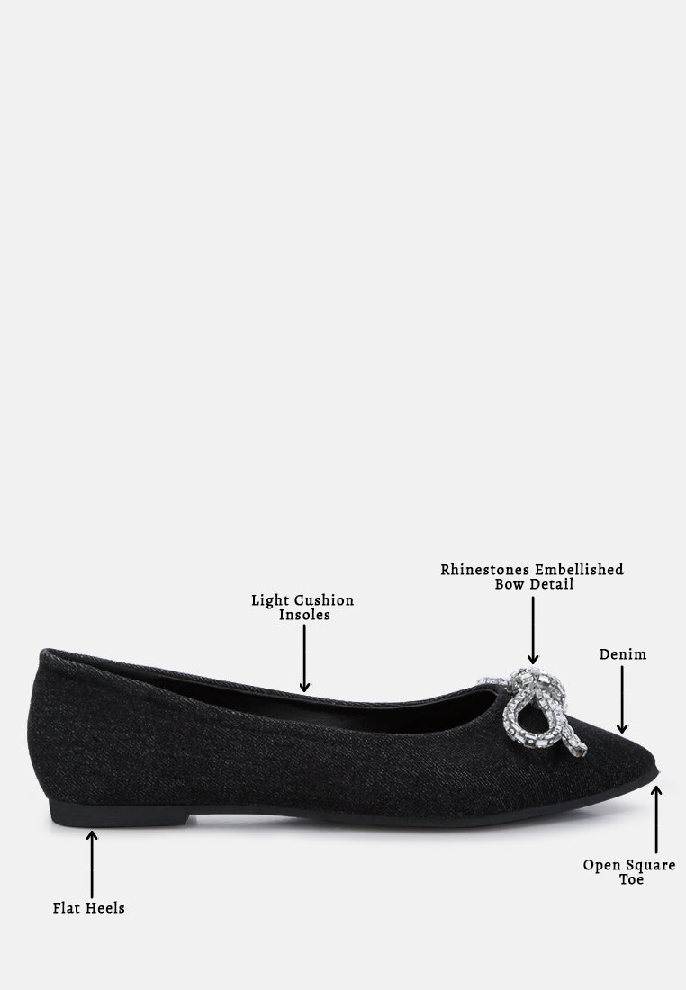 Ellerby Embellished Bow Detail Ballet Flats - Tigbul's Variety Fashion Shop