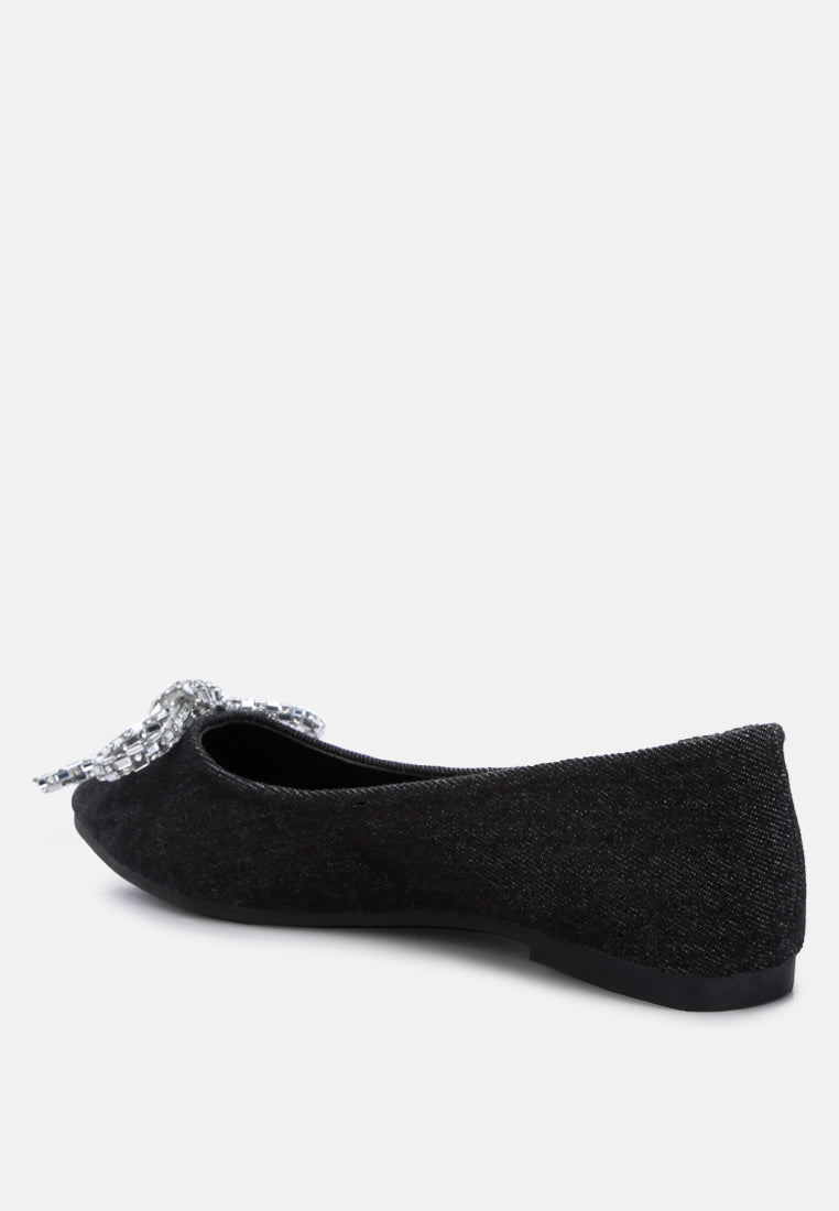 Ellerby Embellished Bow Detail Ballet Flats - Tigbul's Variety Fashion Shop