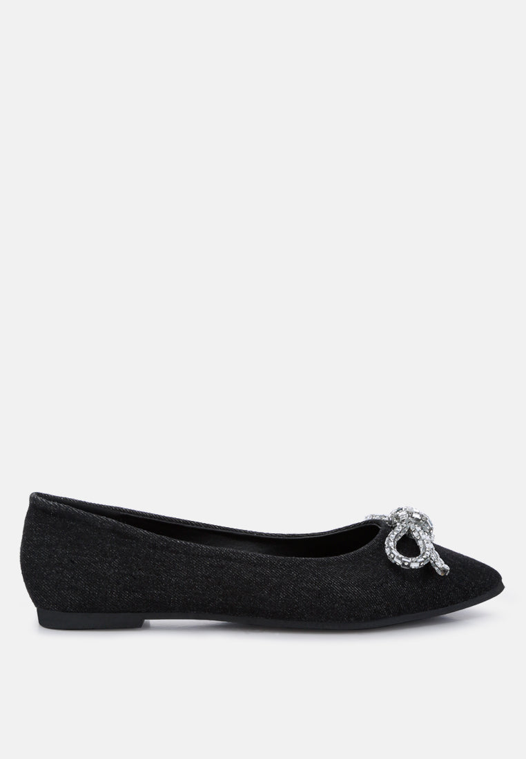 Ellerby Embellished Bow Detail Ballet Flats - Tigbul's Variety Fashion Shop