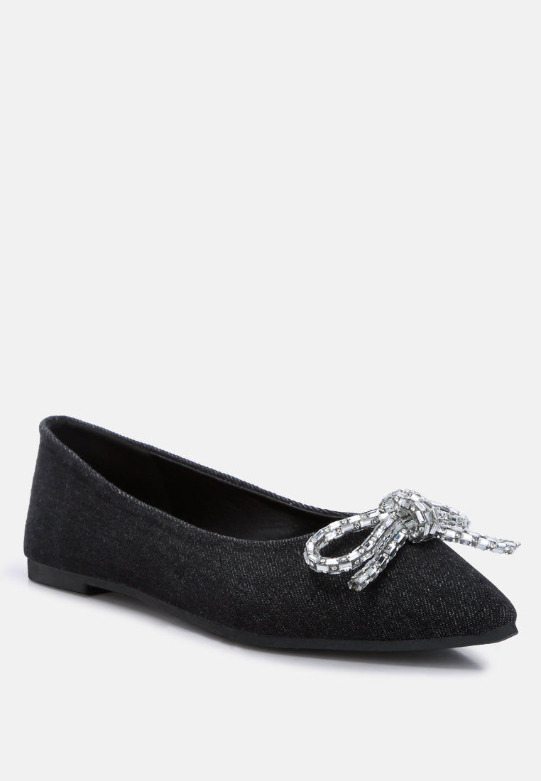 Ellerby Embellished Bow Detail Ballet Flats - Tigbul's Variety Fashion Shop