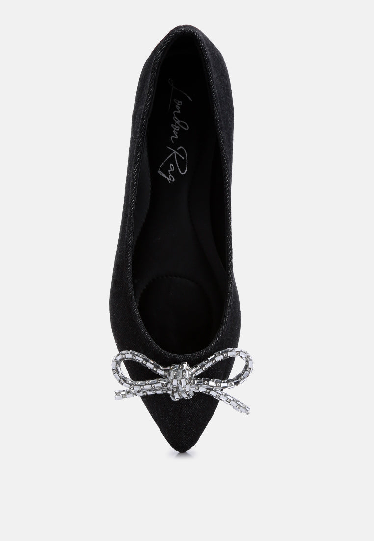Ellerby Embellished Bow Detail Ballet Flats - Tigbul's Variety Fashion Shop