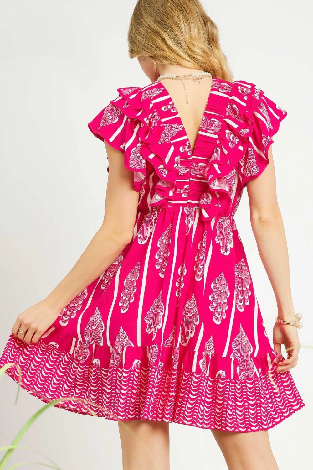 Umgee Off-Shoulder Paisley Print Ruffled Mini Dress - Tigbul's Variety Fashion Shop