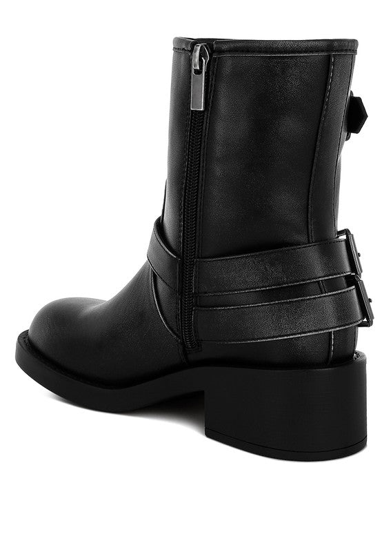 Caribou Harness Detail Biker Boots - Tigbul's Variety Fashion Shop